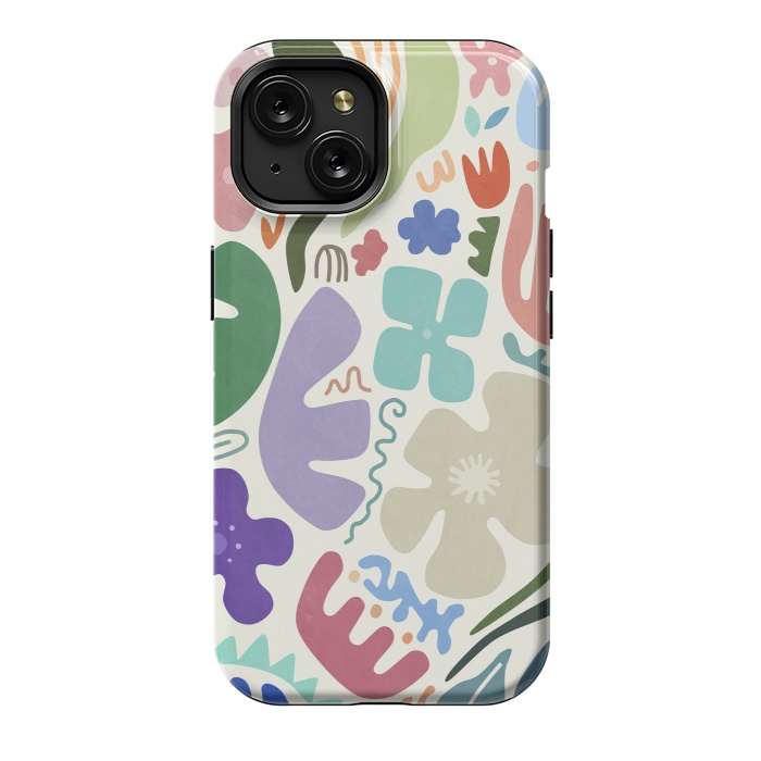 iPhone 15 StrongFit Floral Shapes by amini54