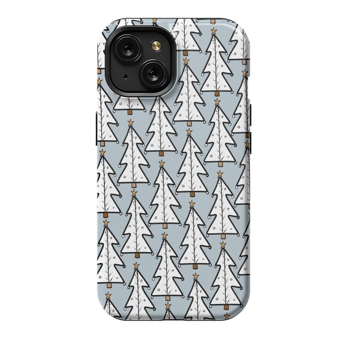 iPhone 15 StrongFit The white Christmas trees by Steve Wade (Swade)