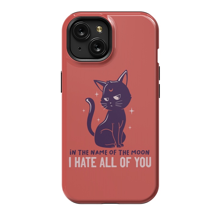 iPhone 15 StrongFit In The Name Of The Moon Funny Cute Cat by eduely