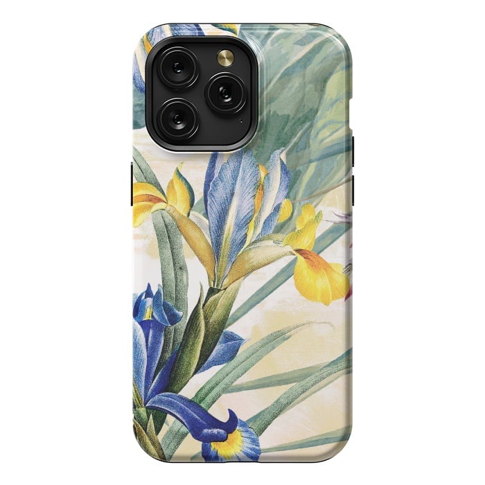 iPhone 15 Pro Max StrongFit Elegant iris flowers - watercolor botanical illustration by Oana 