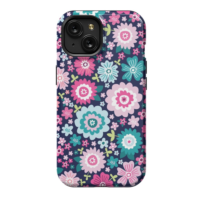 iPhone 15 StrongFit Cute pattern in colorful flower  by ArtsCase