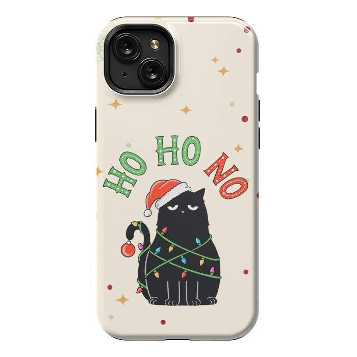iPhone 15 Plus StrongFit Cat and Christmas NO by Coffee Man