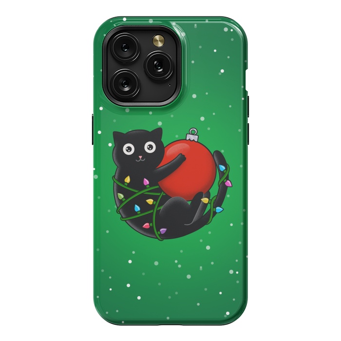 iPhone 15 Pro Max StrongFit Cat and christmas by Coffee Man