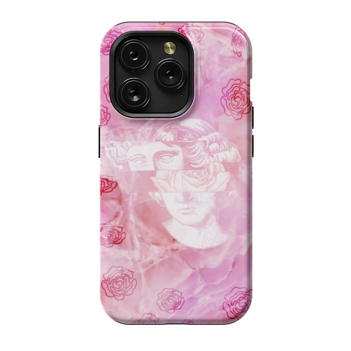 iPhone 15 Pro StrongFit Pink marble aesthetic by CAS