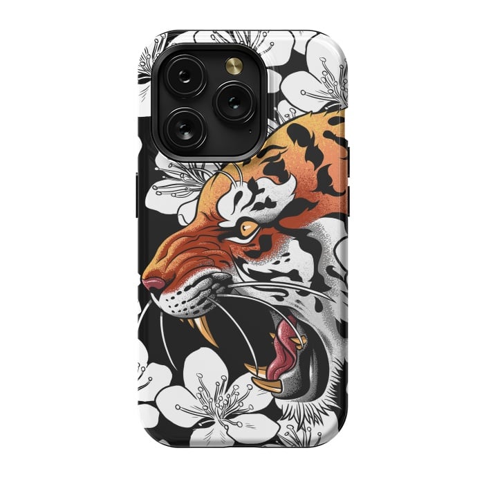 iPhone 15 Pro StrongFit Flowers Tiger by Alberto