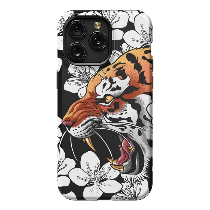 iPhone 15 Pro Max StrongFit Flowers Tiger by Alberto