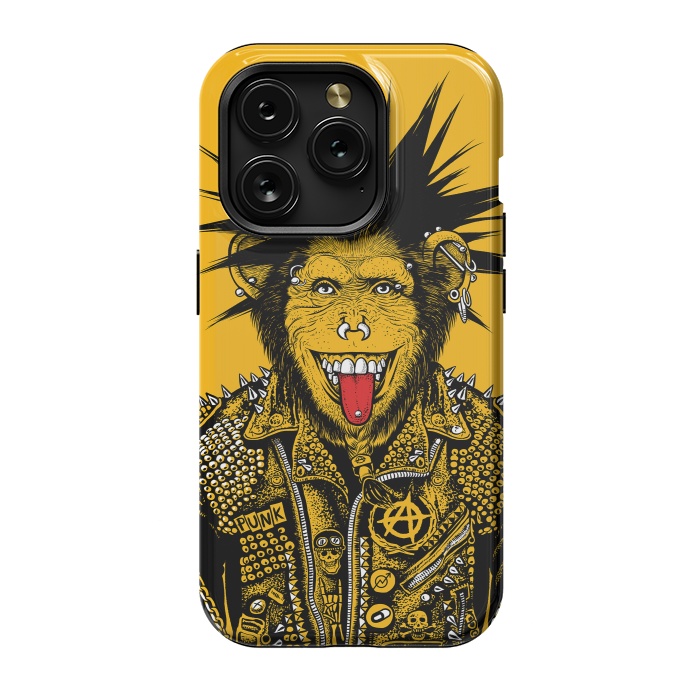 iPhone 15 Pro StrongFit Yellow punk monkey by Alberto