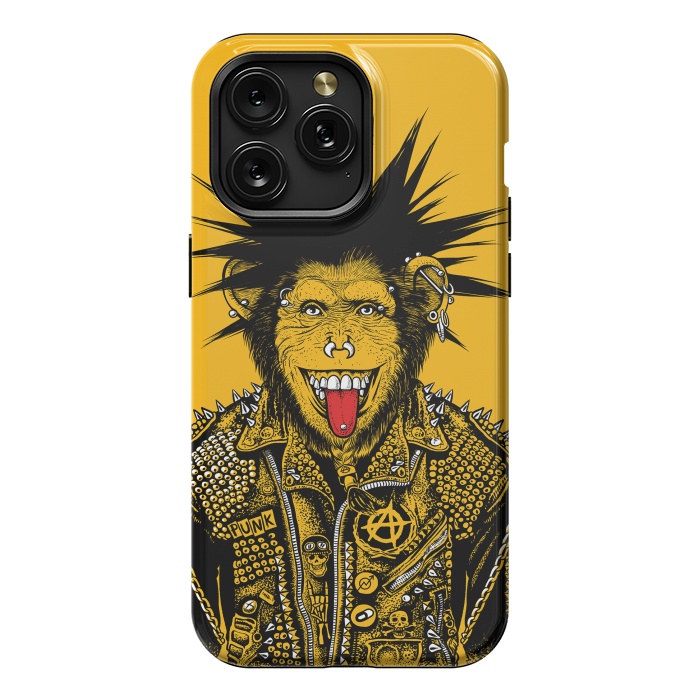 iPhone 15 Pro Max StrongFit Yellow punk monkey by Alberto