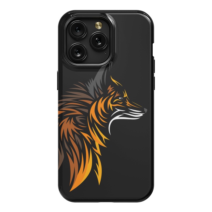 iPhone 15 Pro Max StrongFit Tribal fox face by Alberto