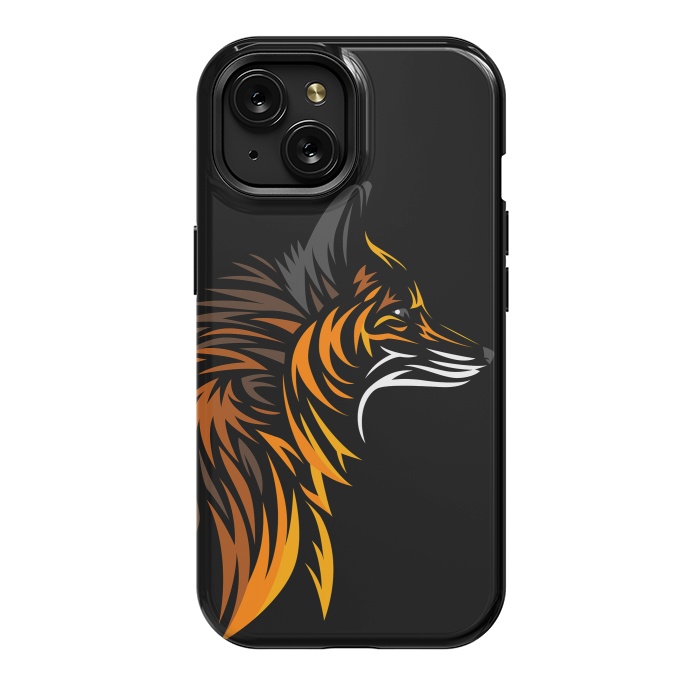 iPhone 15 StrongFit Tribal fox face by Alberto