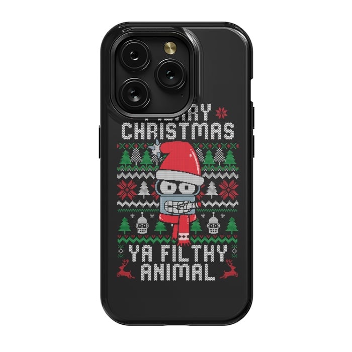 iPhone 15 Pro StrongFit Merry Christmas Ya Filthy Animal by eduely