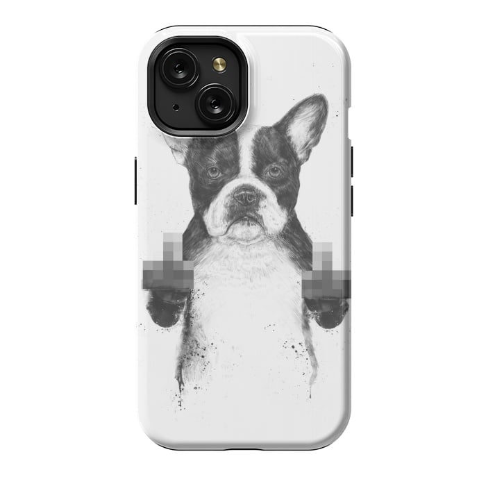 iPhone 15 StrongFit Censored dog by Balazs Solti