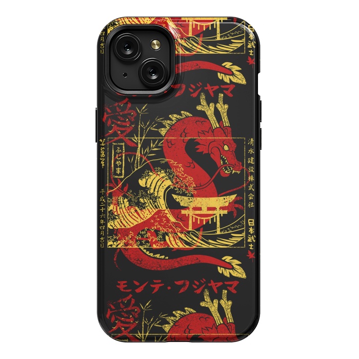 iPhone 15 Plus StrongFit Red chinese dragon gold by Alberto