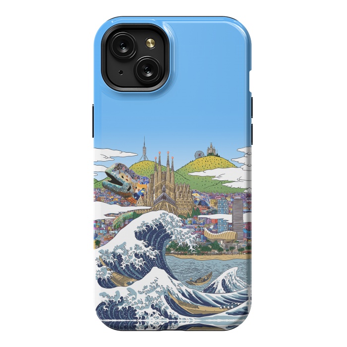iPhone 15 Plus StrongFit The great wave in Barcelona by Alberto