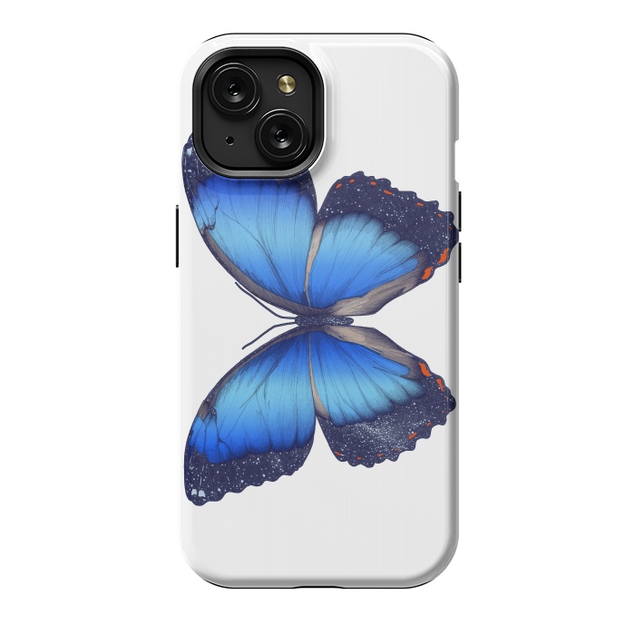 iPhone 15 StrongFit Cosmic Blue Butterfly by ECMazur 