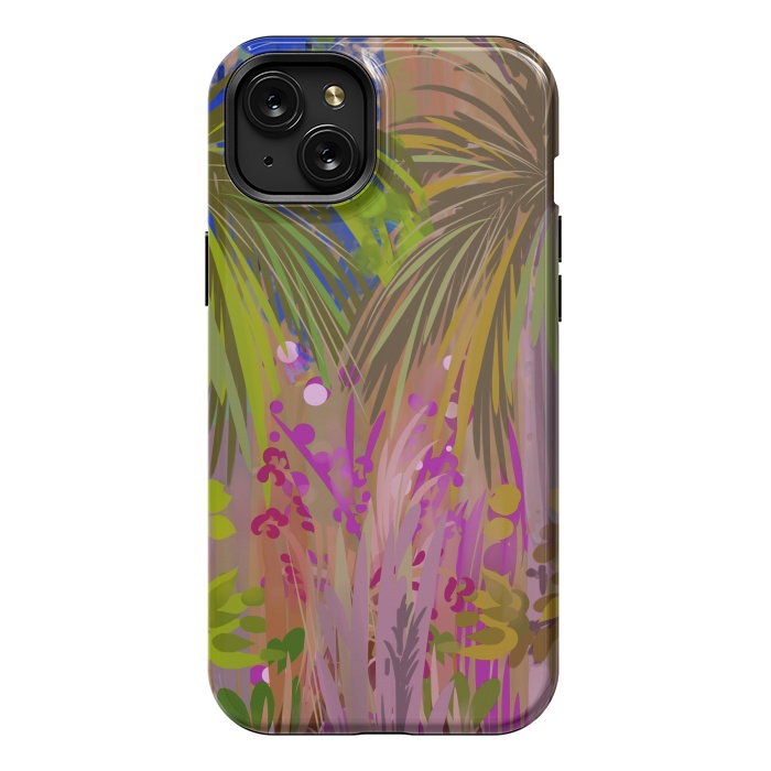 iPhone 15 Plus StrongFit Pink palms by Josie