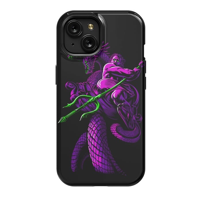 iPhone 15 StrongFit Poseidon with Trident and Dragon by Alberto