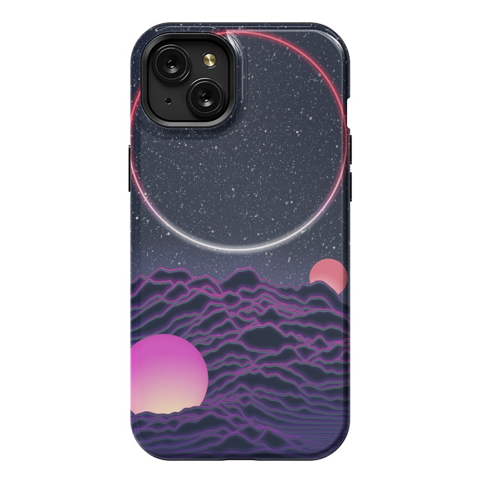 iPhone 15 Plus StrongFit Neon Moonscape by amini54