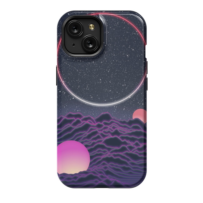 iPhone 15 StrongFit Neon Moonscape by amini54
