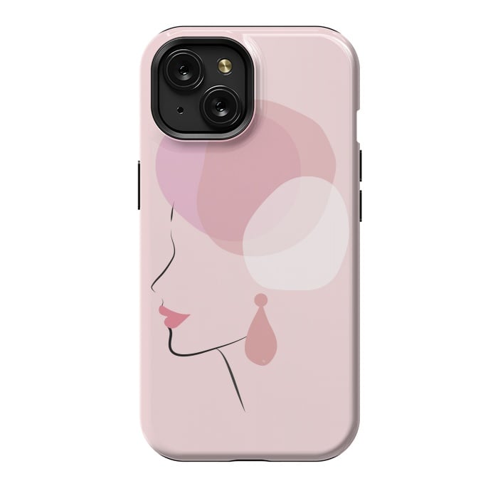 iPhone 15 StrongFit Pink Bubble Lady by Martina