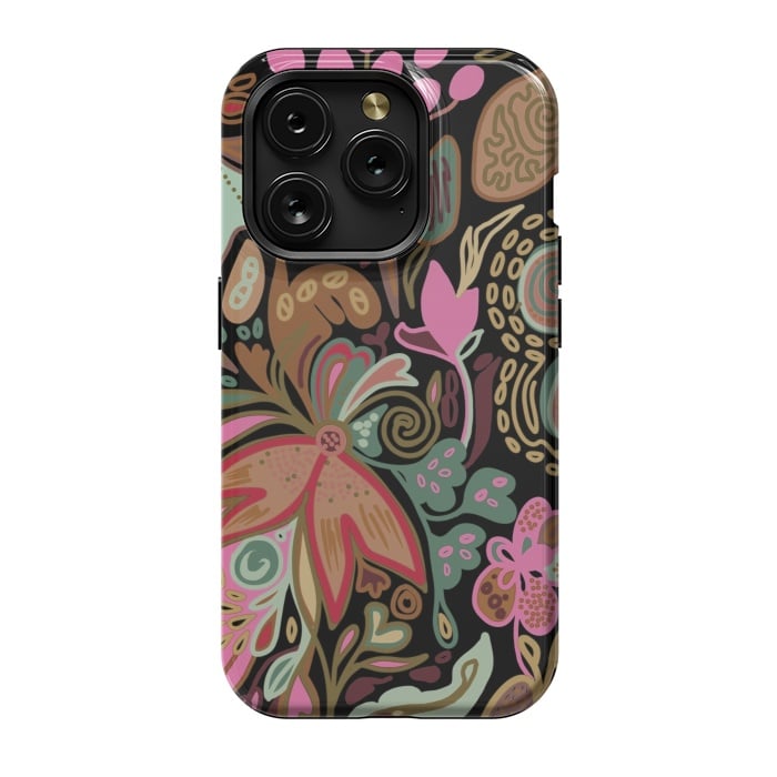 iPhone 15 Pro StrongFit Black Rosalie by Josie