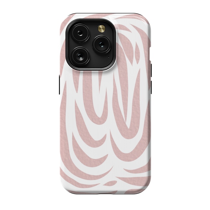 iPhone 15 Pro StrongFit Brown Watercolor stripes by Josie