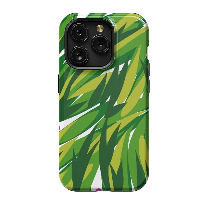 iPhone 15 Pro StrongFit Green Palms by Josie