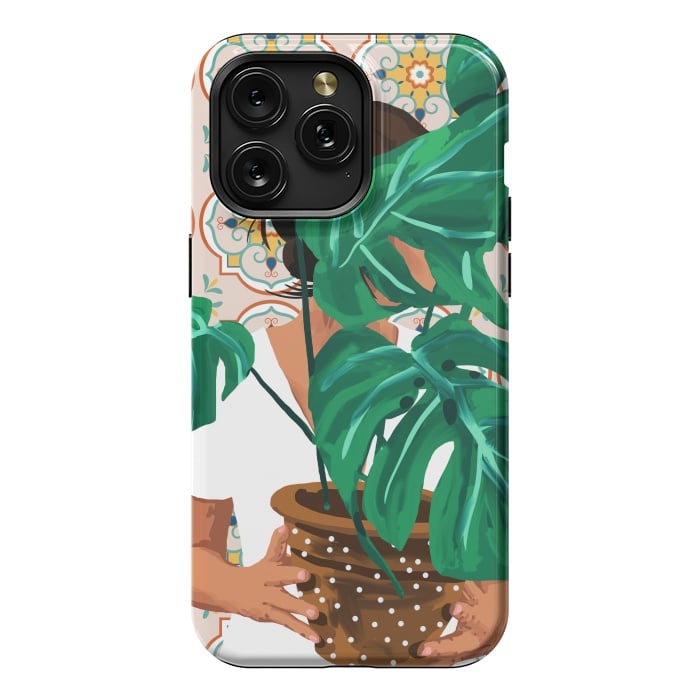 iPhone 15 Pro Max StrongFit Plant Lady & The Urban Junglow | Blush Botanical Home Décor | House Plants Bohemian Woman Bedroom by Uma Prabhakar Gokhale