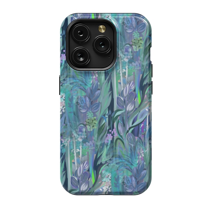iPhone 15 Pro StrongFit Blue Leaves  by Josie