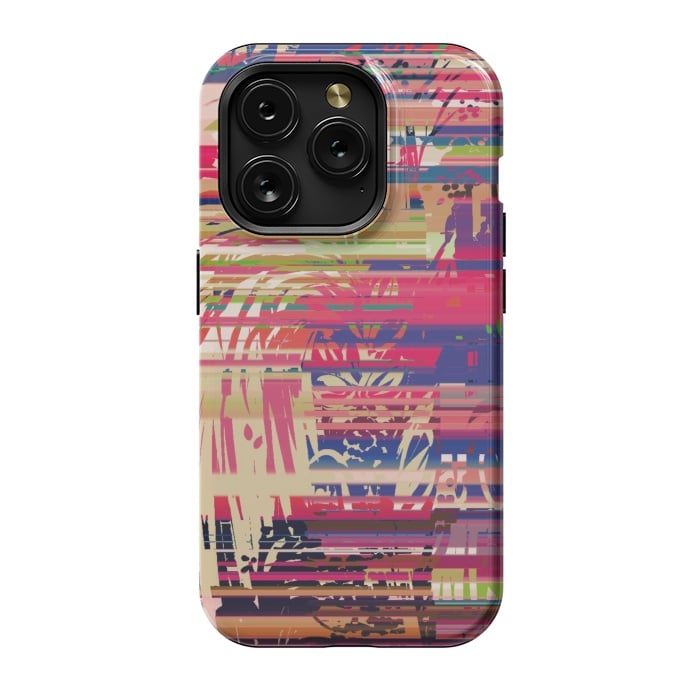 iPhone 15 Pro StrongFit Pink Glitch by Josie