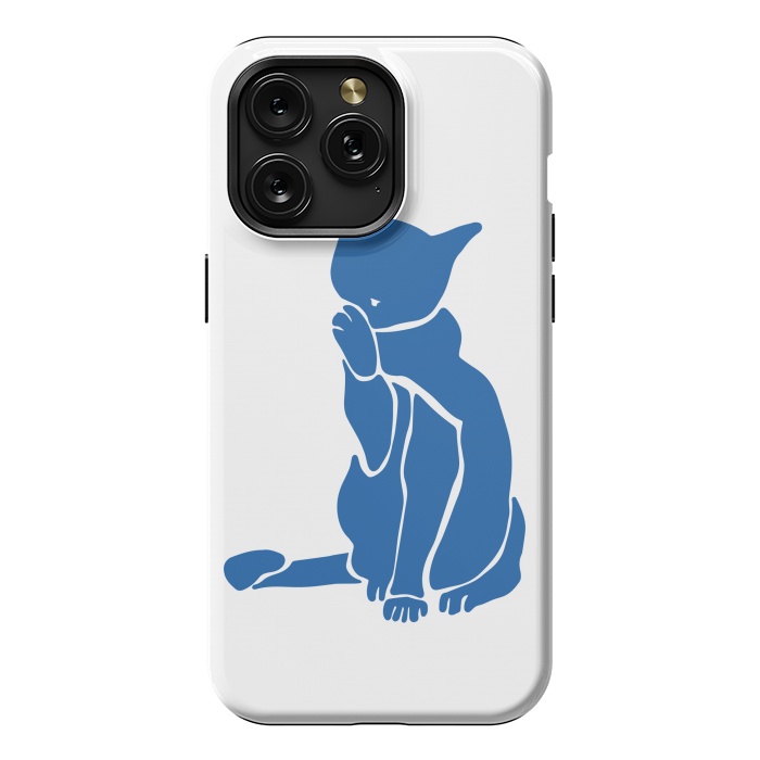 iPhone 15 Pro Max StrongFit Matisse's Cat Var. 1 in Blue by ECMazur 