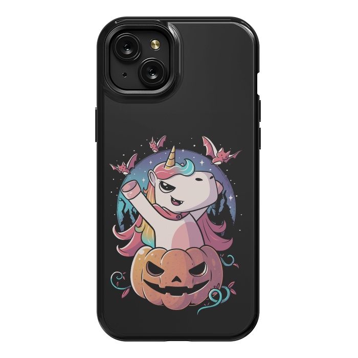 iPhone 15 Plus StrongFit Spooky Unicorn Funny Cute Magic Halloween by eduely