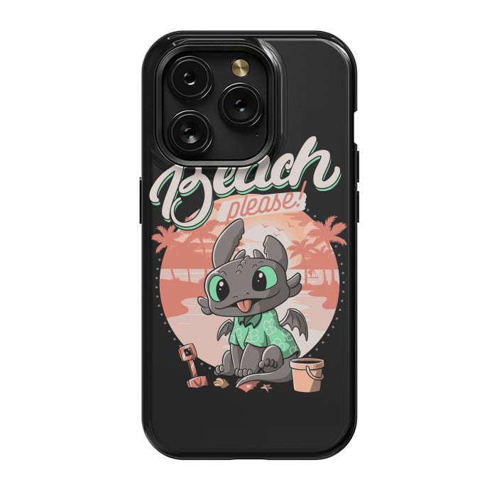 iPhone 15 Pro StrongFit Summer Dragon Funny Beach Please by eduely