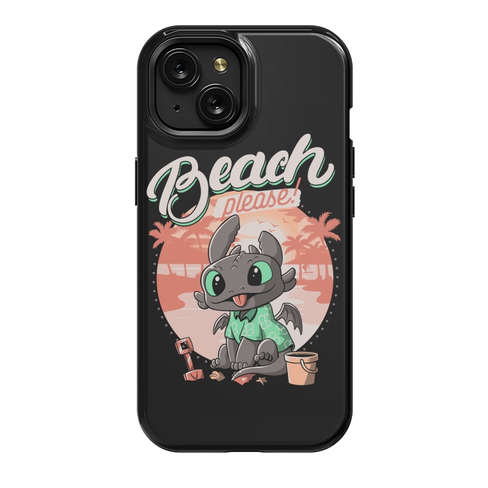 iPhone 15 StrongFit Summer Dragon Funny Beach Please by eduely