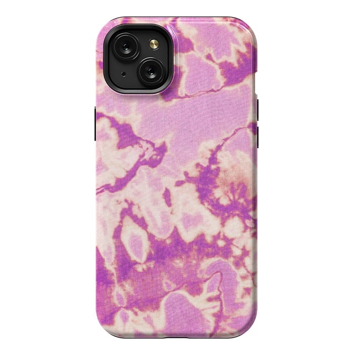 iPhone 15 Plus StrongFit Pink Ethnic Tie Dye by Uma Prabhakar Gokhale