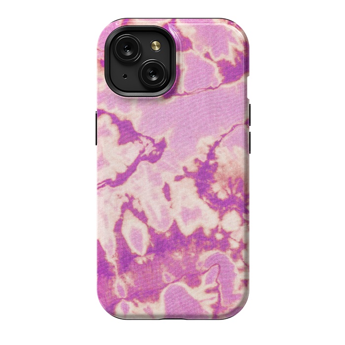 iPhone 15 StrongFit Pink Ethnic Tie Dye by Uma Prabhakar Gokhale