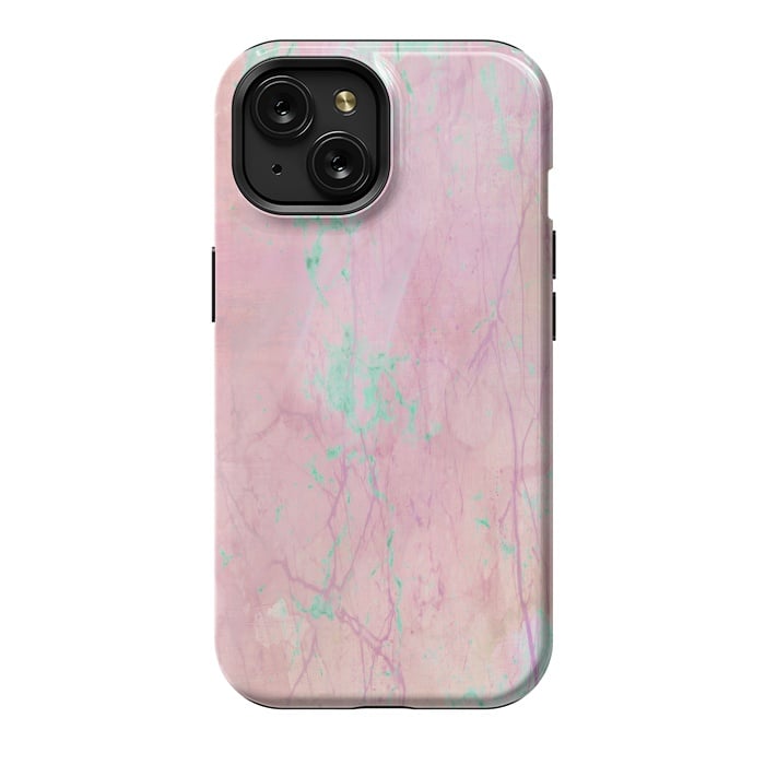iPhone 15 StrongFit Pink paint marble by Martina