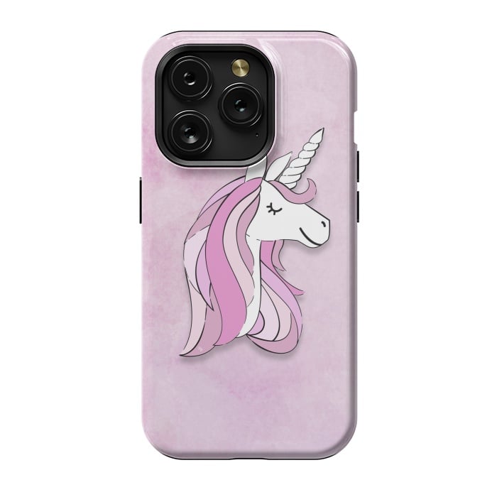 iPhone 15 Pro StrongFit Cute Pink Unicorn by Martina