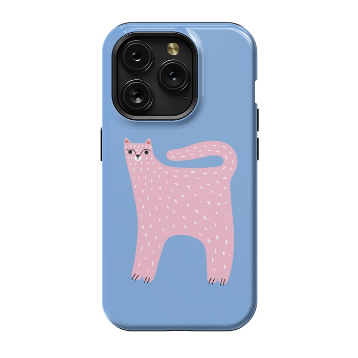 iPhone 15 Pro StrongFit Pink Cat by Sam Pernoski