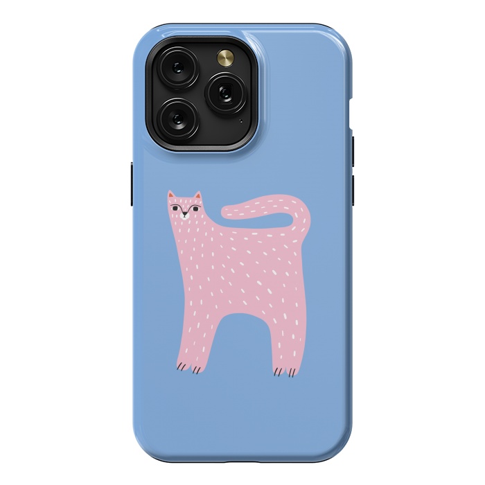 iPhone 15 Pro Max StrongFit Pink Cat by Sam Pernoski