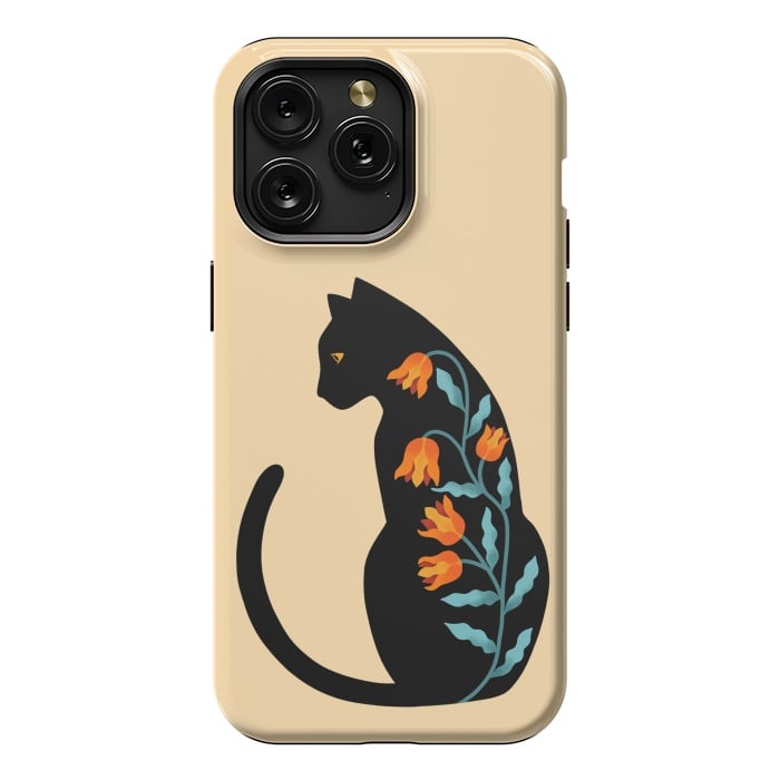 iPhone 15 Pro Max StrongFit Cat Floral by Coffee Man