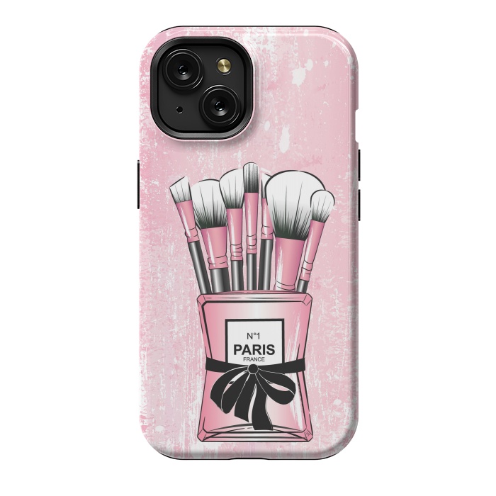 iPhone 15 StrongFit Pink Paris Brushes by Martina