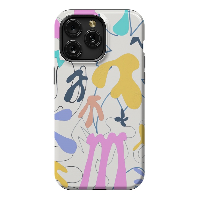 iPhone 15 Pro Max StrongFit Colorful retro doodles - Matisse abstract pattern by Oana 