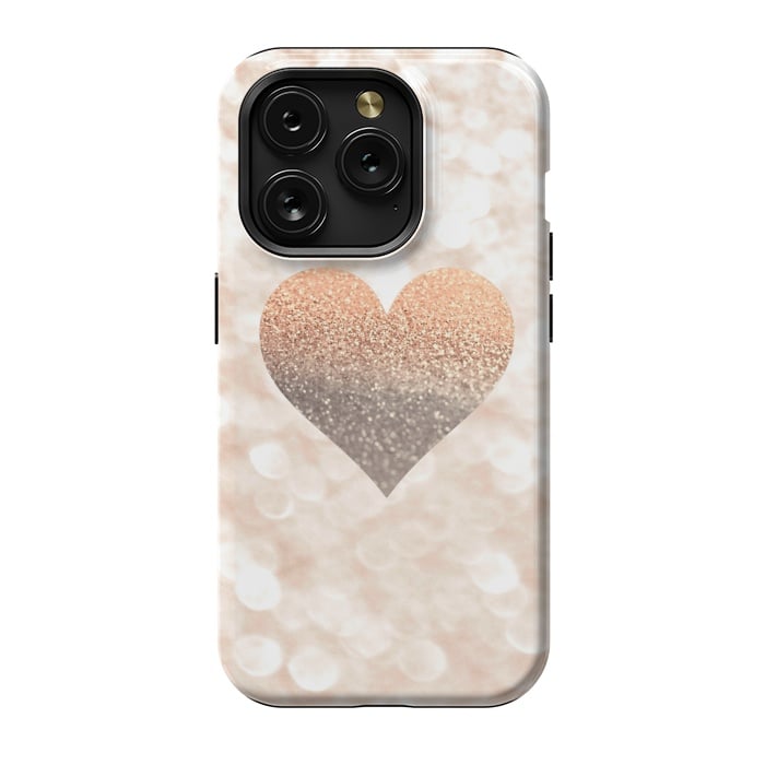 iPhone 15 Pro StrongFit CHAMPAGNER SANDY HEART by Monika Strigel