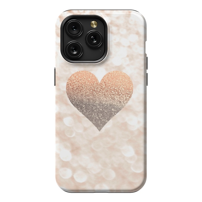 iPhone 15 Pro Max StrongFit CHAMPAGNER SANDY HEART by Monika Strigel