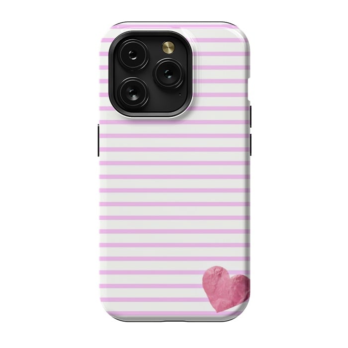 iPhone 15 Pro StrongFit LITTLE PINK HEART by Monika Strigel