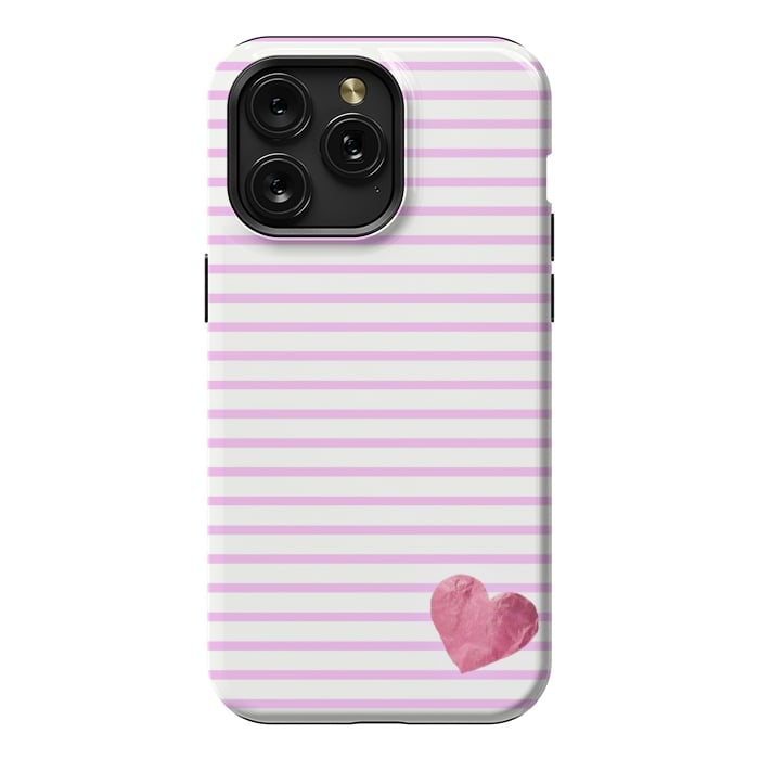 iPhone 15 Pro Max StrongFit LITTLE PINK HEART by Monika Strigel