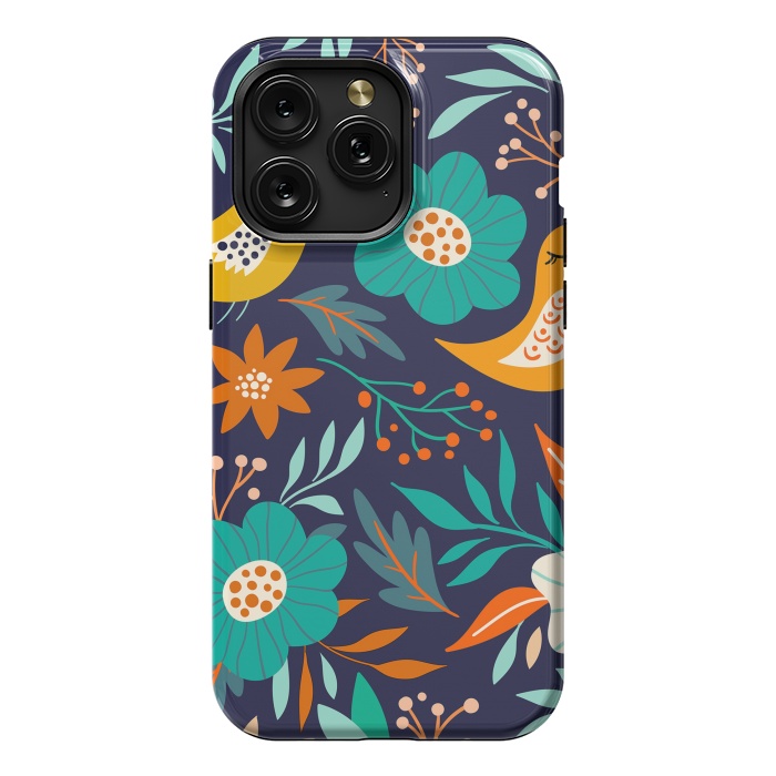 iPhone 15 Pro Max StrongFit Bird With Flowers by ArtsCase
