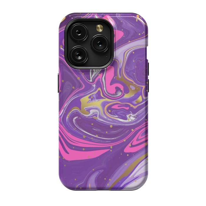 iPhone 15 Pro StrongFit Liquid Marble Purple COLORS by ArtsCase