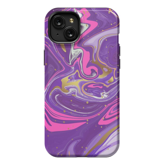 iPhone 15 Plus StrongFit Liquid Marble Purple COLORS by ArtsCase